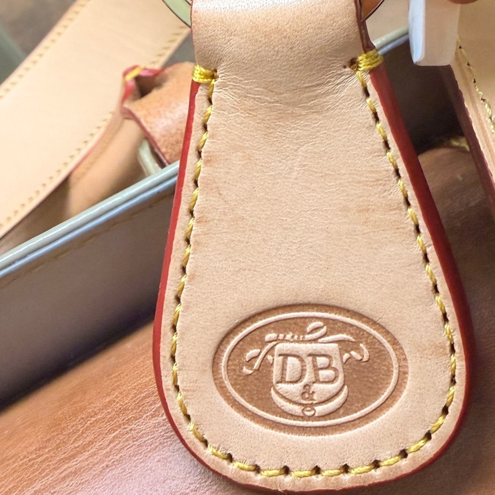 Dooney & Bourke Leather Logo Key Fob - Tan NWOT